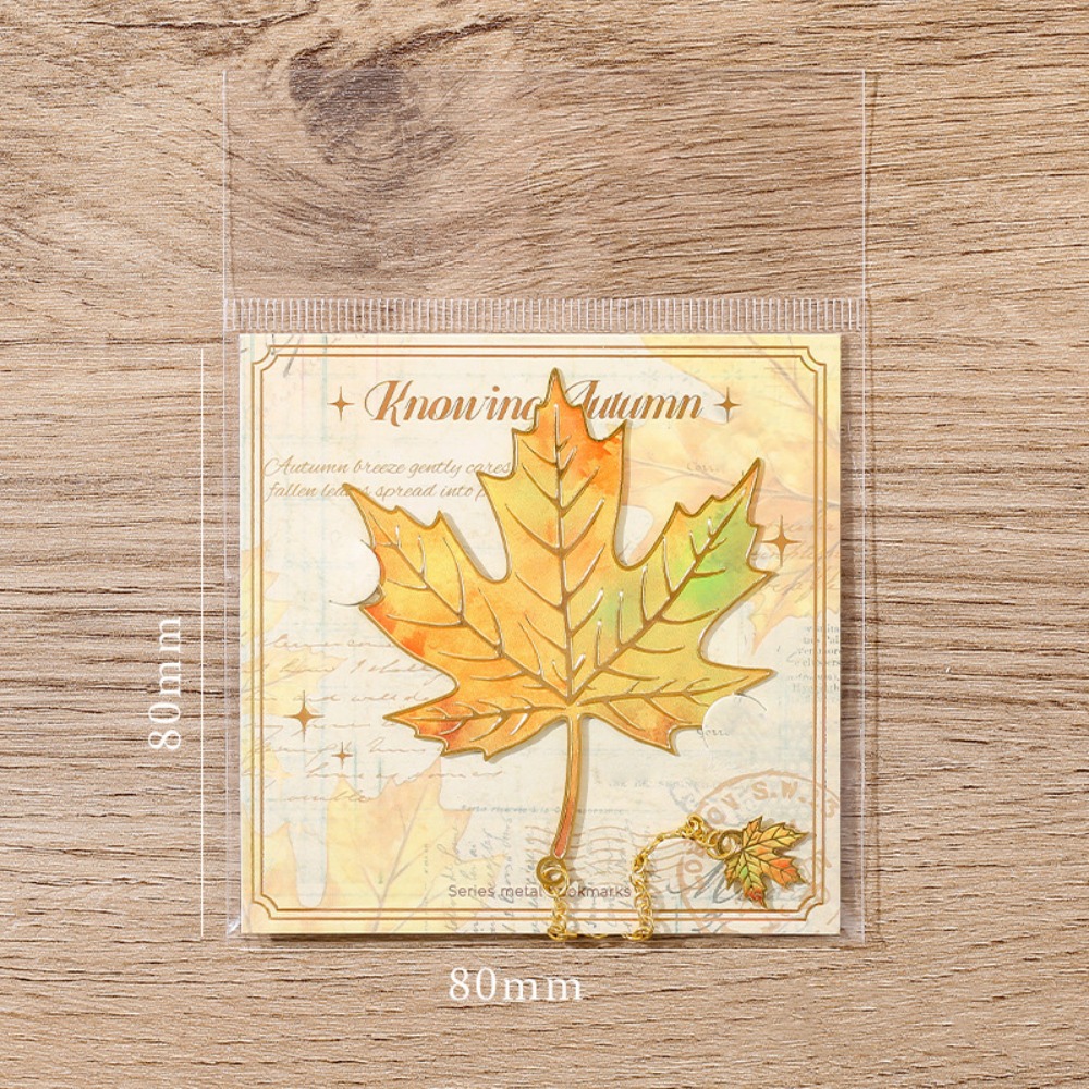 Stationery And Office Supply Chain - Metal Leaves Bronzing Bookmark Chain Pendant