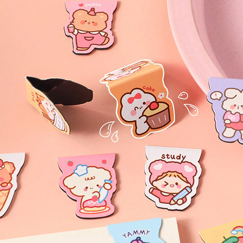 5pcs Cute Cartoon Bear Magneti - Bookmark Magnetic Clip ulasan dan harga