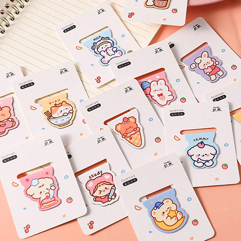 5pcs Cute Cartoon Bear Magneti - Bookmark Magnetic Clip ulasan dan harga