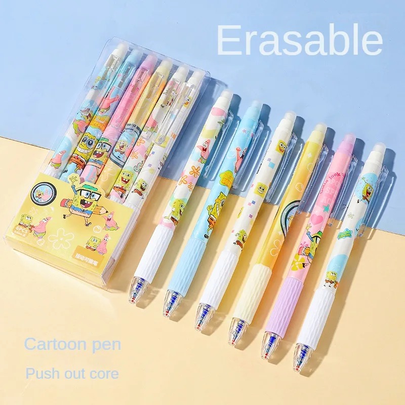 6Pcs/Set SpongeBob Kawaii Eras - Gel Ink Pen Set ulasan dan harga