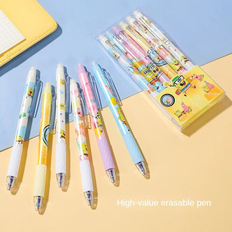 6Pcs/Set SpongeBob Kawaii Eras - Gel Ink Pen Set ulasan dan harga