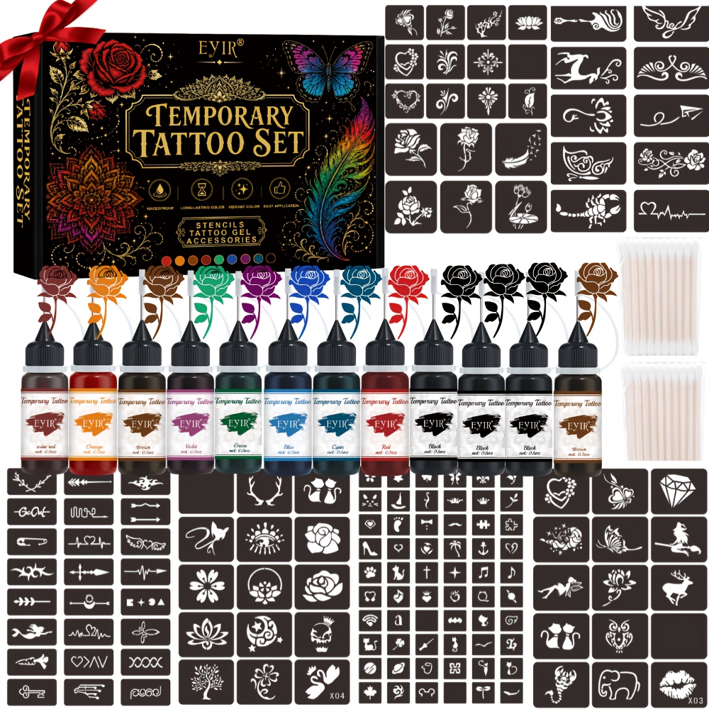 12 Colors Temporary Tattoo Gel - Gel Ink Pen Set ulasan dan harga
