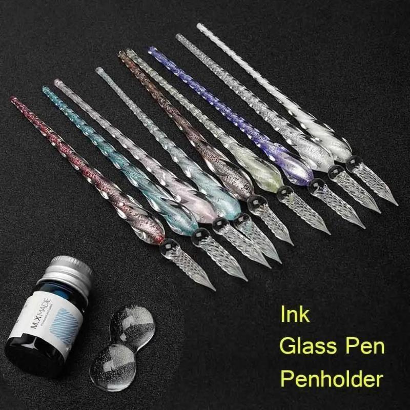 Colored Crystal Glass Dip Pen  - Fountain Pen Ink ulasan dan harga