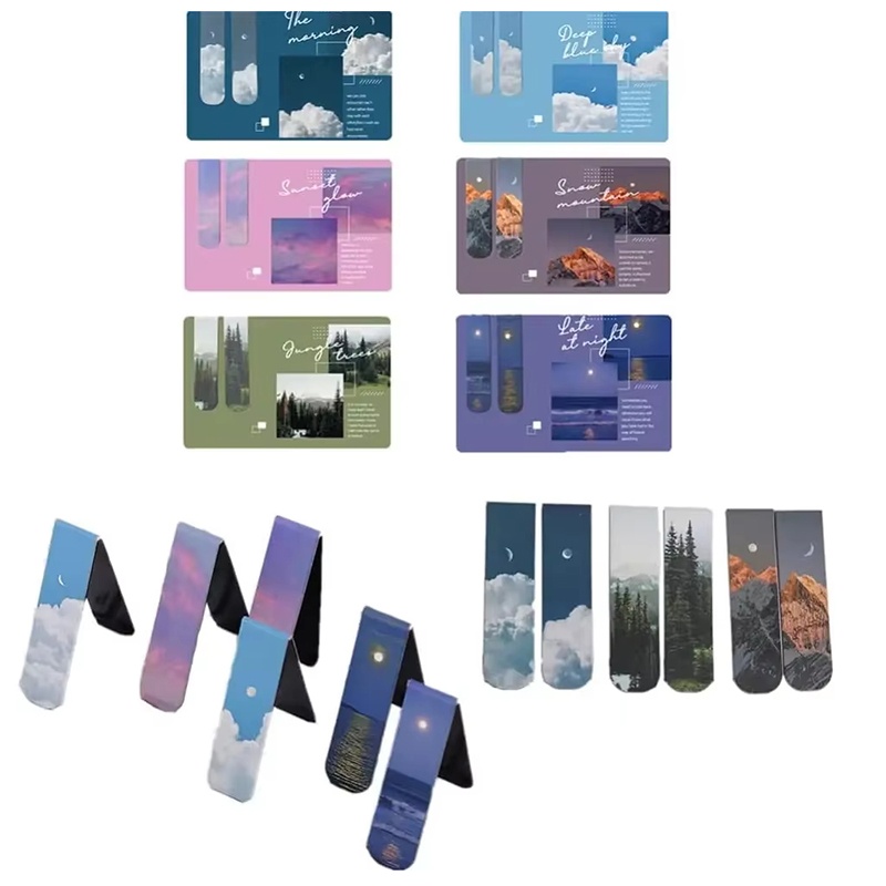 2pcs Landscape Themed Magnetic - Bookmark Magnetic Clip ulasan dan harga