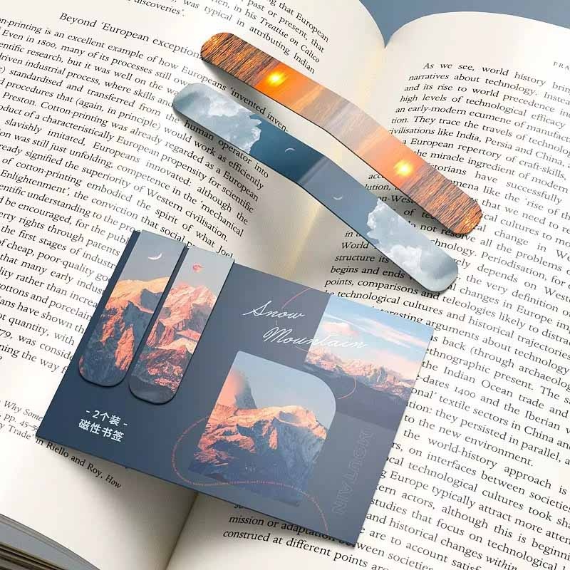 2pcs Landscape Themed Magnetic - Bookmark Magnetic Clip ulasan dan harga