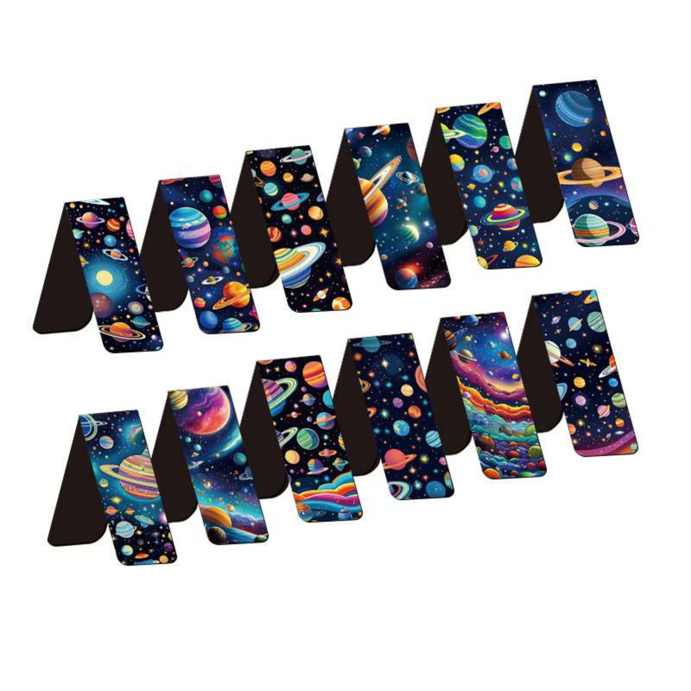 12pcs Space & Planet Themed Ma - Bookmark Magnetic Clip ulasan dan harga