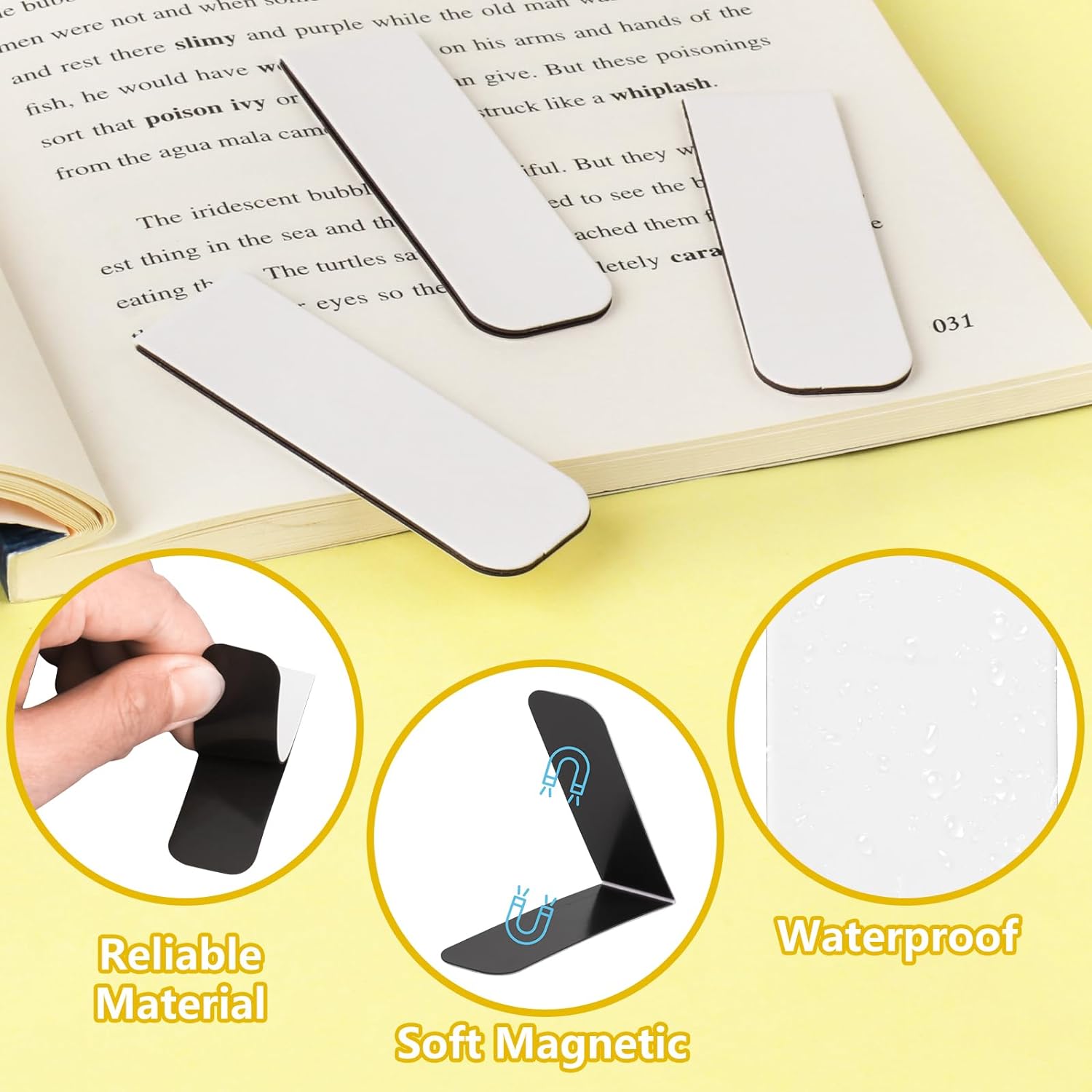 15PCS Blank Sublimation Magnet - Bookmark Magnetic Clip ulasan dan harga