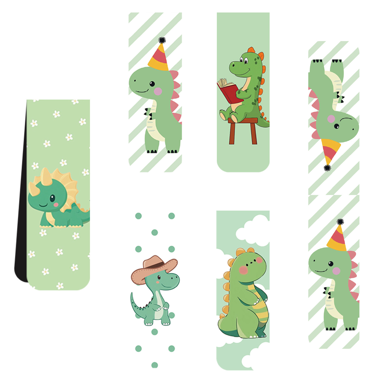 5Pcs/Set Cute Cartoon Dinosaur - Bookmark Magnetic Clip ulasan dan harga