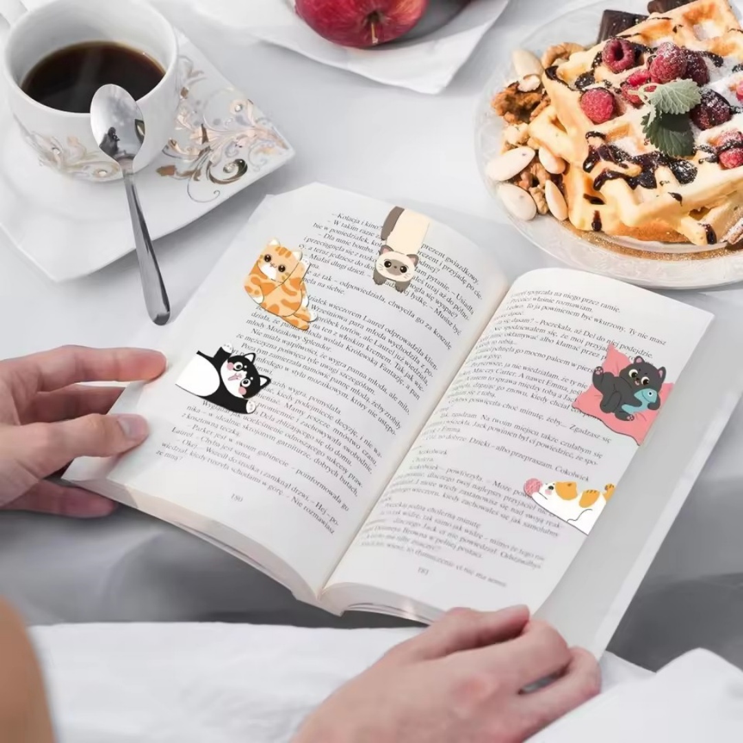 1set Creative Cat Pattern Magn - Bookmark Magnetic Clip ulasan dan harga